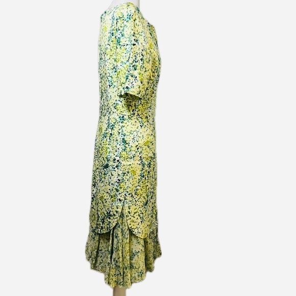 Intend Pianoforte di MaxMara Green Floral Dress - Italian Made, Sz 8 - Picture 6 of 10